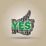 Typographic sign "YES"