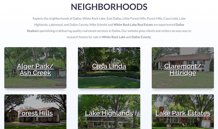 Neighborhoods Around White Rock Lake